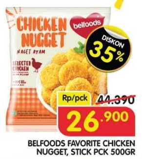 Promo Harga Belfoods Nugget Chicken Nugget, Chicken Nugget Stick 500 gr - Superindo