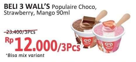 Promo Harga Walls Populaire Chocolate Vanilla, Strawberry Vanilla 90 ml - Alfamidi