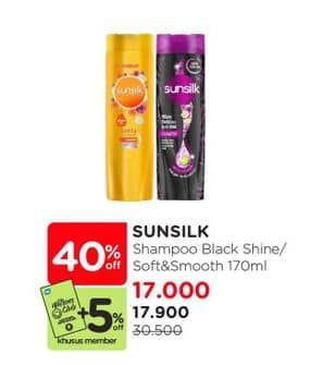 Promo Harga Sunsilk Shampoo Black Shine, Soft Smooth 170 ml - Watsons