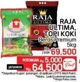 Promo Harga RAJA ULTIMA / TOPI KOKI Beras Premium 5 Kg  - LotteMart