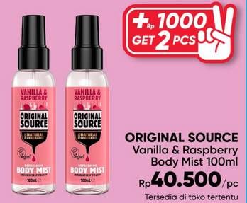 Promo Harga Original Source Body Mist Vanilla Raspberry 100 ml - Guardian