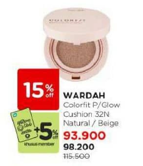 Promo Harga Wardah Colorfit Perfect Glow Cushion 32N Neutral Beige 15 gr - Watsons