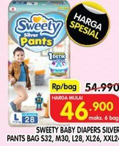 Promo Harga Sweety Silver Pants XXL24, L28, M30, XL26, S32 24 pcs - Superindo