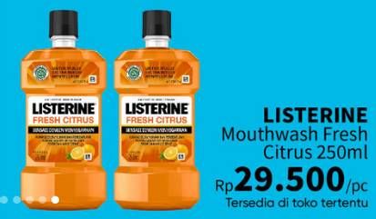 Promo Harga Listerine Mouthwash Antiseptic Fresh Citrus 250 ml - Guardian