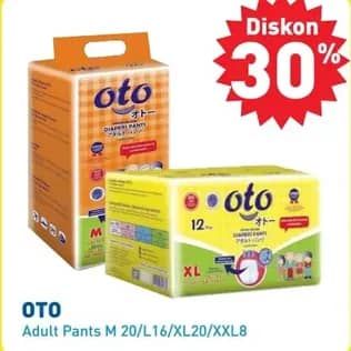 Promo Harga OTO Adult Diapers Pants M20, L16, XXL8 8 pcs - Hypermart