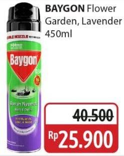 Promo Harga Baygon Insektisida Spray Flower Garden, Silky Lavender 450 ml - Alfamidi
