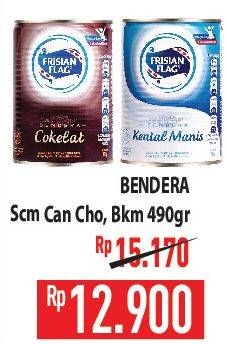 Promo Harga FRISIAN FLAG Susu Kental Manis Cokelat, Putih 490 gr - Hypermart