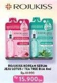 Promo Harga ROJUKISS Korean Serum Jeju Lotus Pinkish Bright, Tea Tree Bija Pro Acne 8 ml - Indomaret