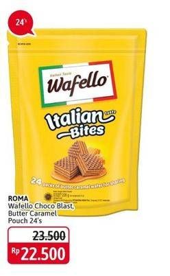Promo Harga ROMA Wafello Bites Choco Blast, Butter Caramel 24 pcs - Alfamidi