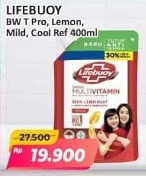 Promo Harga Lifebuoy Body Wash Total 10, Lemon Fresh, Mild Care, Cool Fresh 400 ml - Alfamart