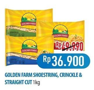 Promo Harga Golden Farm French Fries Shoestring, Crinkle, Straight 1000 gr - Hypermart