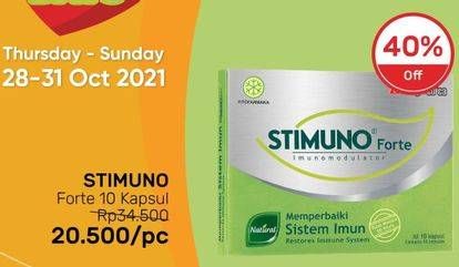 Promo Harga STIMUNO Forte Restores Immune System Capsule 10 pcs - Guardian