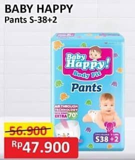 Promo Harga Baby Happy Body Fit Pants S38+2 40 pcs - Alfamart