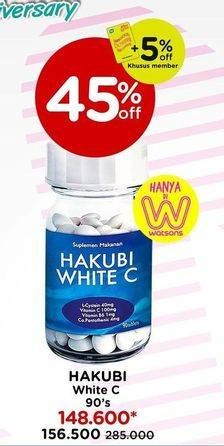 Promo Harga Sato Hakubi White C Suplemen Makanan 90 pcs - Watsons