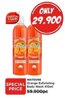 Promo Harga WATSONS Exfoliating Body Wash Orange 410 ml - Watsons