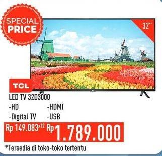 Promo Harga TCL L32D3000B | LED TV  - Hypermart