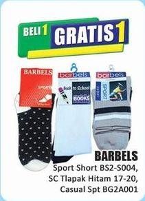Promo Harga Barbels Kaos Kaki Sport Short BS2-S004, Telapak Hitam 17-20, Sock CA Sport BG2A001  - Hari Hari