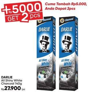 Promo Harga DARLIE Toothpaste All Shiny White Charcoal 140 gr - Guardian