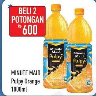 Promo Harga MINUTE MAID Juice Pulpy Pulpy Orange per 2 botol 1000 ml - Hypermart