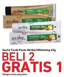 Promo Harga SASHA Toothpaste Herbal, Whitening 65 gr - Carrefour