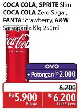 Coca Cola/Sprite/Coca Cola Zero Sugar/Fanta/A&W Minuman Soda