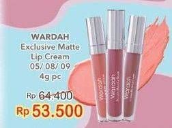 Promo Harga WARDAH Exclusive Matte Lip Cream 05 Speachless, 08 Pinkcredible, 09 Mauve On 4 gr - Indomaret