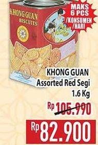 Promo Harga KHONG GUAN Assorted Biscuit Red Persegi 1600 gr - Hypermart