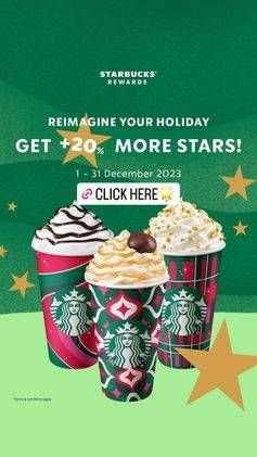 Promo Harga Get +20% More Stars  - Starbucks