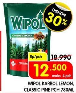 Promo Harga WIPOL Karbol Wangi Classic Pine 780 ml - Superindo