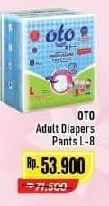 Promo Harga OTO Adult Diapers Pants L8 8 pcs - Alfamart