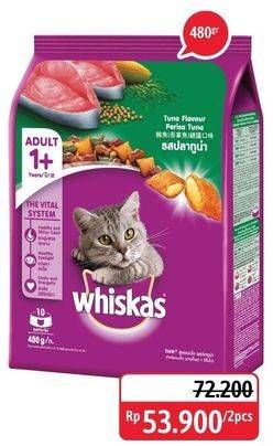 Promo Harga WHISKAS Makanan Kucing per 2 pouch 480 gr - Alfamidi