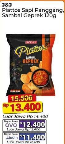 Promo Harga Piattos Snack Kentang Sapi Panggang, Sambal Geprek 120 gr - Alfamart