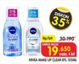 Promo Harga NIVEA Make Up Clear Micellar Water 125 ml - Superindo