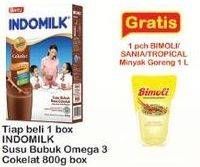Promo Harga INDOMILK Susu Bubuk Omega 3 Cokelat 800 gr - Indomaret