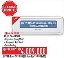 Promo Harga Sharp AH-A5VEY | AC 1/2PK  - Hypermart