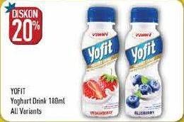 Promo Harga YUMMY Yofit Yogurt All Variants 180 ml - Hypermart