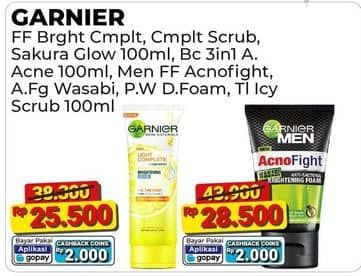 Garnier Men Garnier Men Facial Foam   Diskon 35%, Harga Promo Rp28.500, Harga Normal Rp43.900, Cashback Rp2.000 dengan GOPAY min transaksi Rp15.000