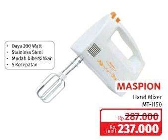 Promo Harga MASPION Hand Mixer MT-1150  - Lotte Grosir