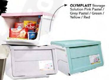 Promo Harga OLYMPLAST Storage Solution Kotak Serbaguna Pink Pastel, Grey Pastel, Hijau, Kuning, Merah  - Carrefour