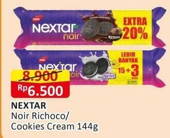 Promo Harga Nabati Nextar Noir Cookies Cream, Richoco 144 gr - Alfamart