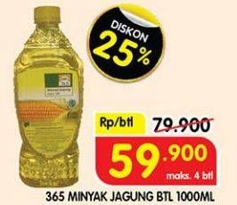 Promo Harga 365 Minyak Jagung 1000 ml - Superindo