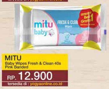 Promo Harga MITU Baby Wipes Antiseptic Refreshing Lime 50 pcs - Yogya