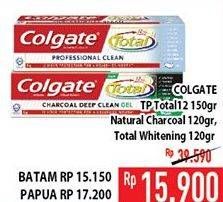 Promo Harga COLGATE Toothpaste Total Charcoal, Whitening 150 gr - Hypermart