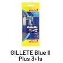 Promo Harga GILLETTE Blue II Plus 4 pcs - Alfamart
