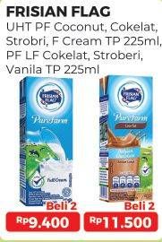 Promo Harga Frisian Flag Susu UHT Purefarm Low Fat Chocolate, Low Fat Strawberry, Low Fat French Vanilla 225 ml - Alfamart