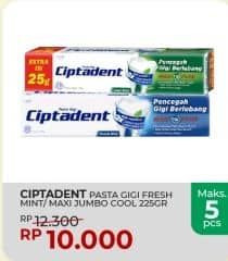 Promo Harga Ciptadent Pasta Gigi Maxi 12 Plus Cool Mint, Fresh Mint 250 gr - Yogya