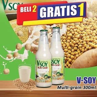 Promo Harga V-soy Soya Bean Milk Multi Grain 300 ml - Hari Hari