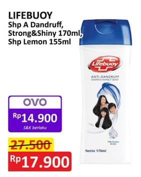 Promo Harga Lifebuoy Shampoo Anti Dandruff, Strong Shiny, Refresh Cool 155 ml - Alfamart