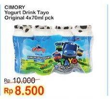Promo Harga CIMORY Yogurt Drink Tayo Original per 4 botol 70 ml - Indomaret