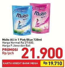 Promo Harga MOLTO All in 1 Pink, Blue 720 ml - Carrefour